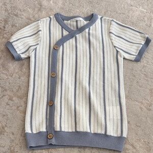Kidichic size 5 Striped Blue and White Kids Shirt knit